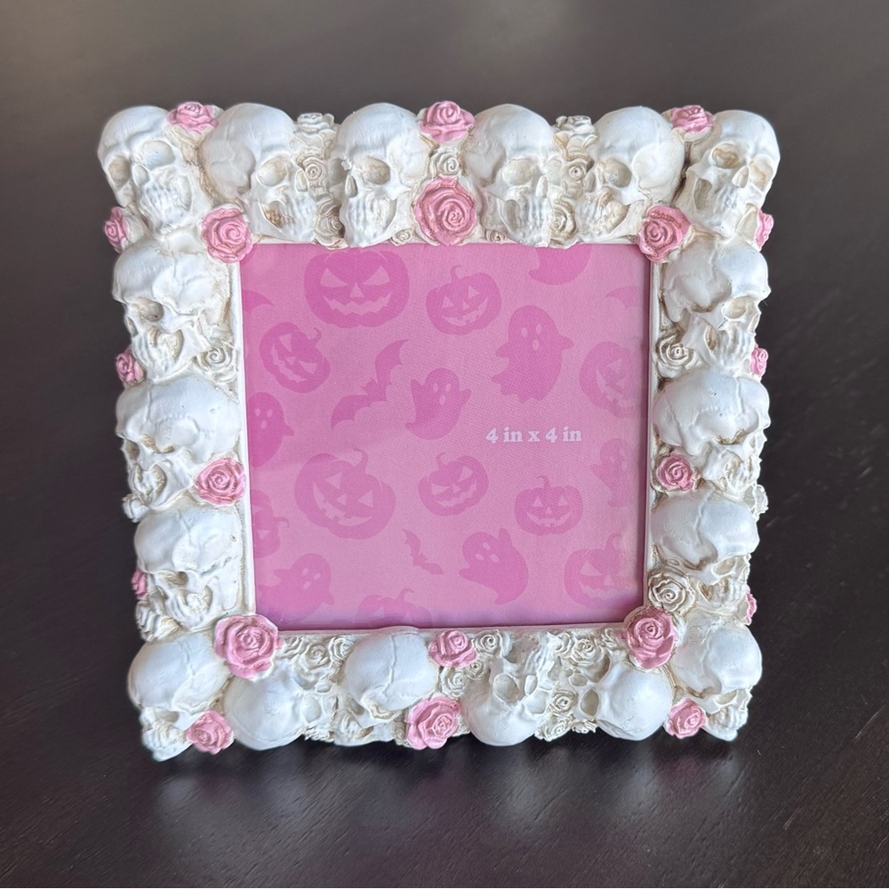 Skull and Floral Picture Frame